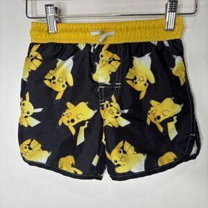 Target Pokemon Swim Shorts Trunks Pikachu Black Yellow Boys Size XS